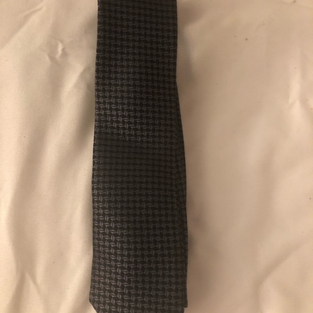 Ming Chao Black Woven Textured Men's Tie
